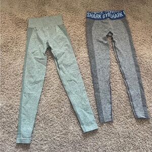 Gymshark NWOT Green and Gray Leggings Duo
